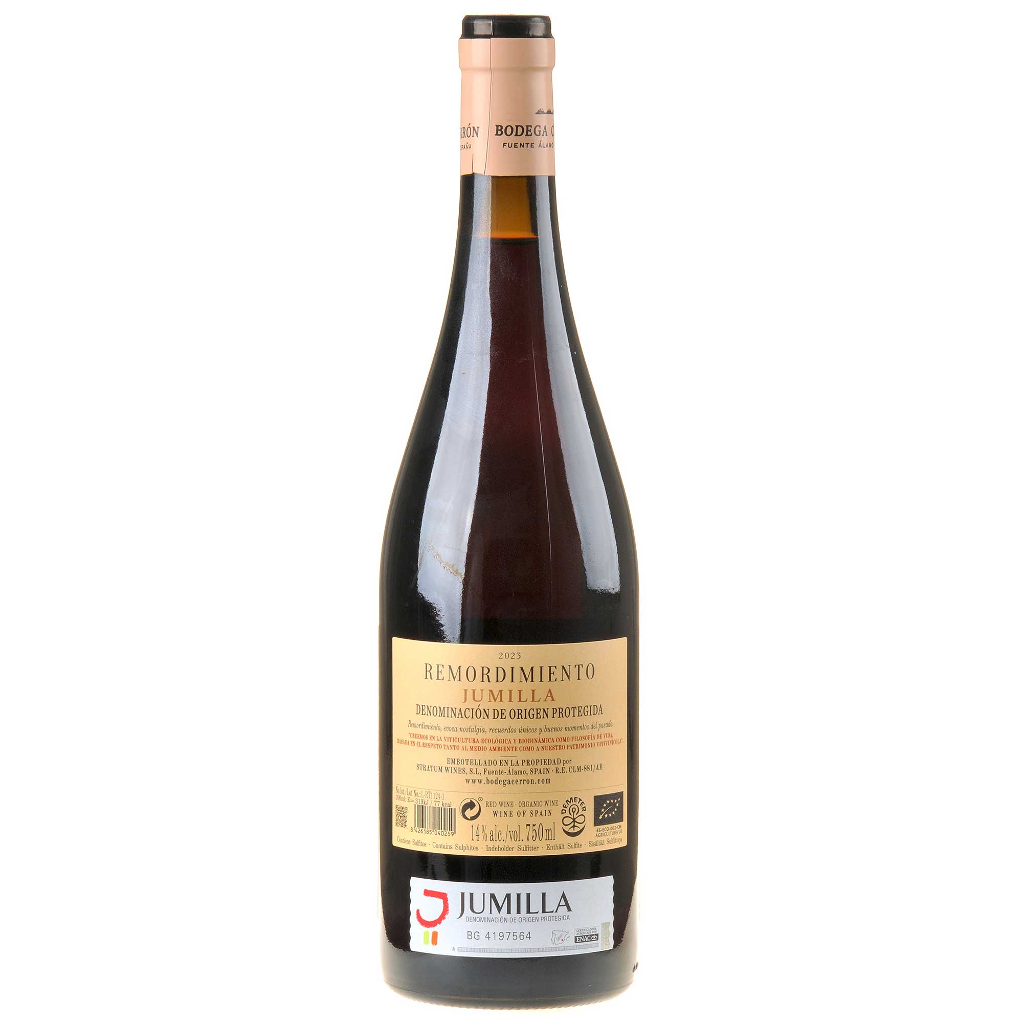 Bodega Cerrón Remordimiento Tinto Bio 2023 Rücketikett