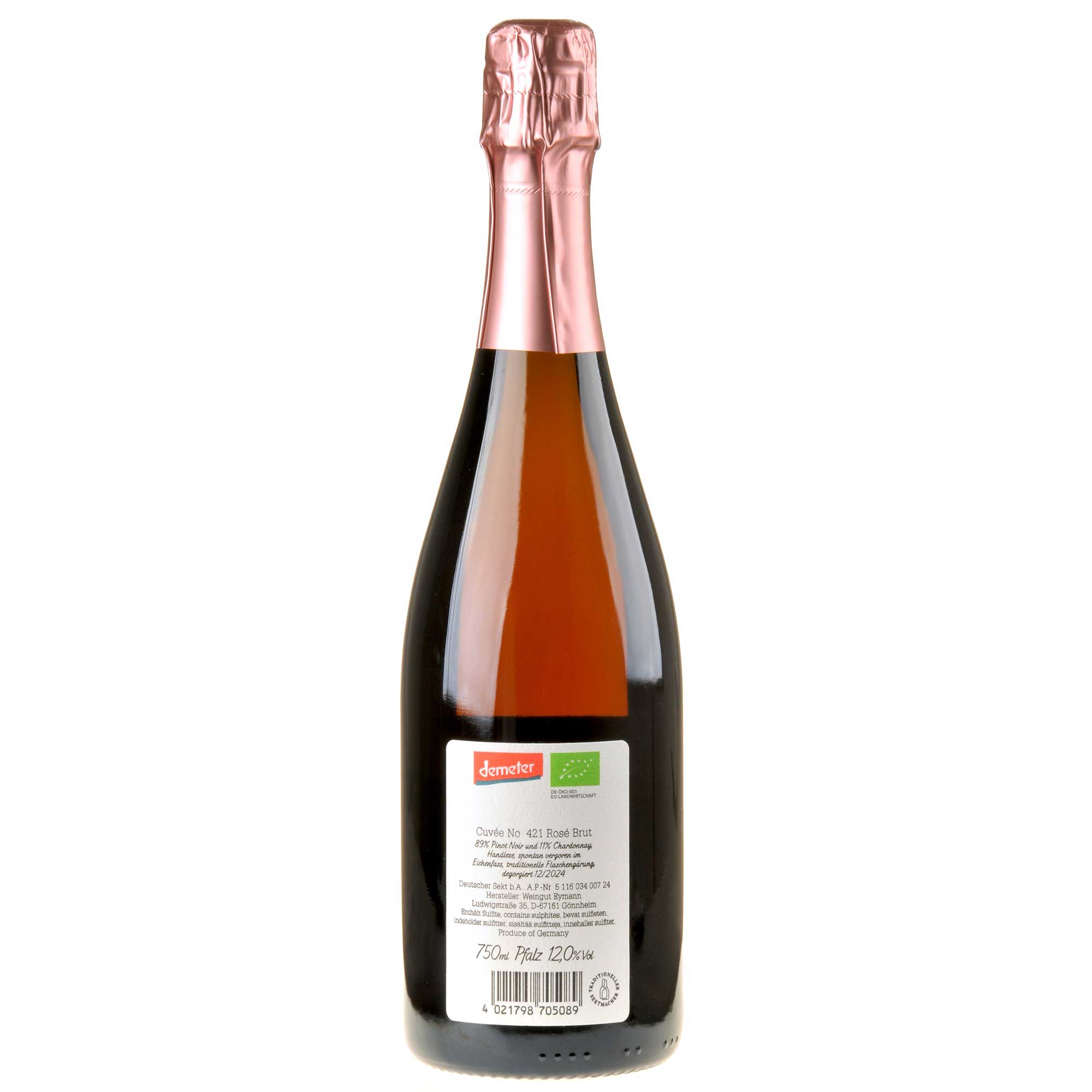 Weingut Eymann Cuvée No. 421 Rosé Brut Bio Rücketikett