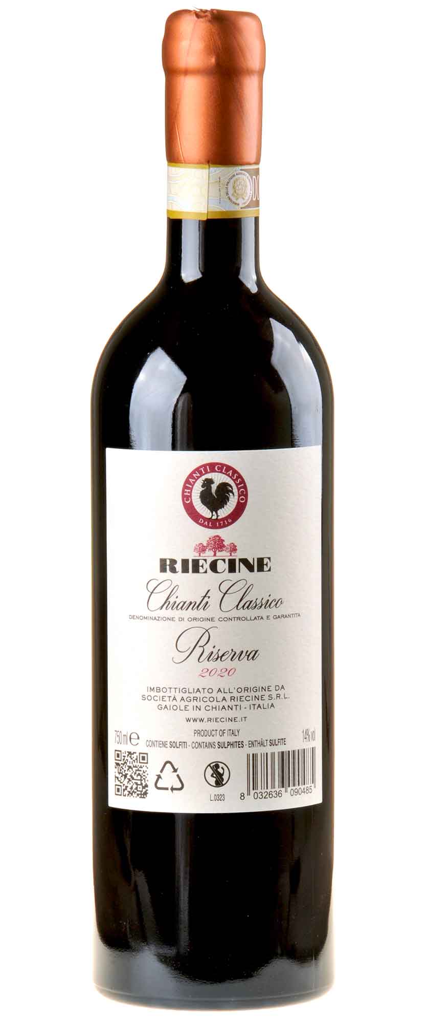 Riecine Chianti Classico Riserva 2020 Rücketikett
