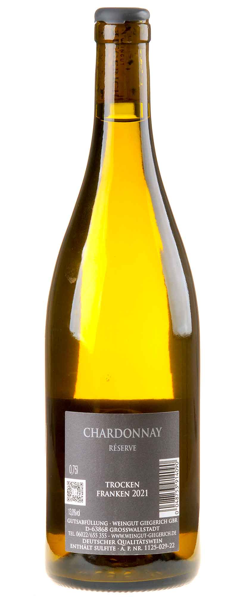 Weingut Giegerich Chardonnay Reserve 2021 Rücketikett