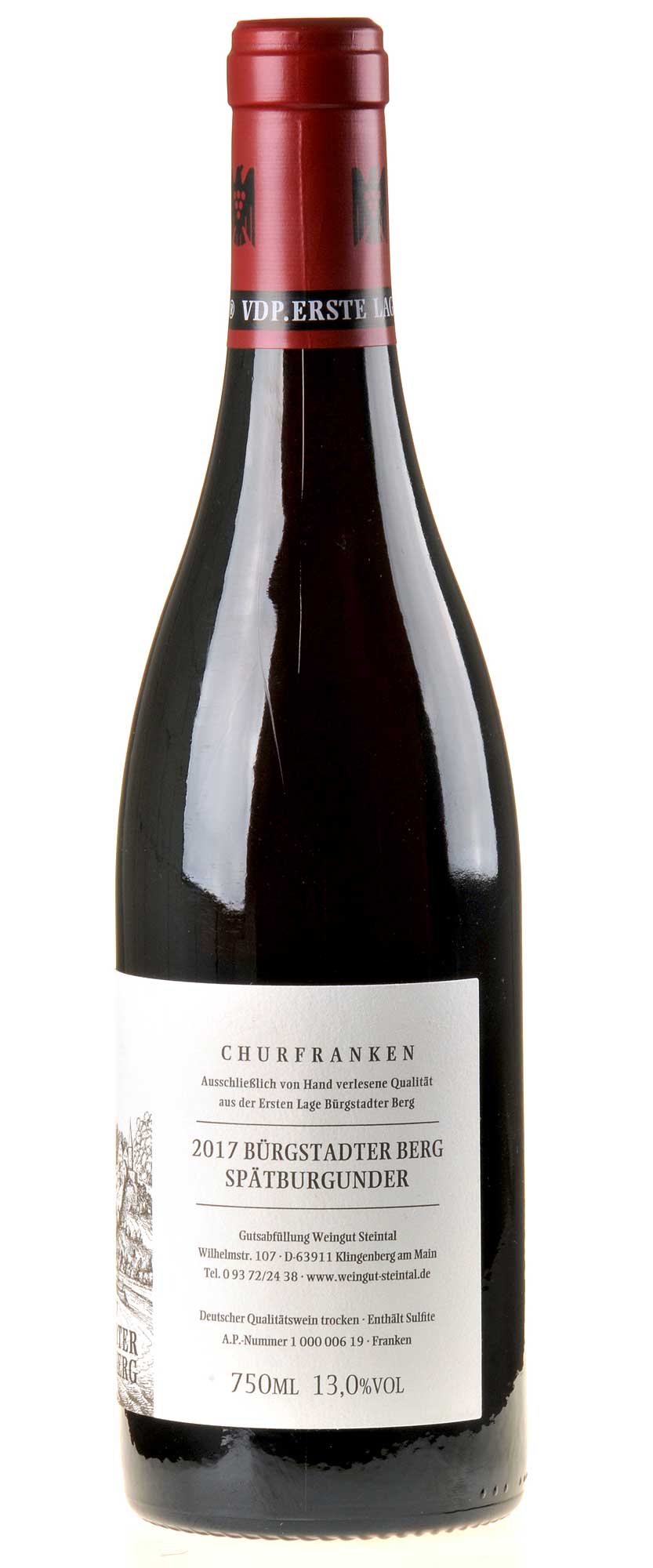 Steintal Bürgstadt Berg Spätburgunder VDP Erste Lage 2017 Rücketikette