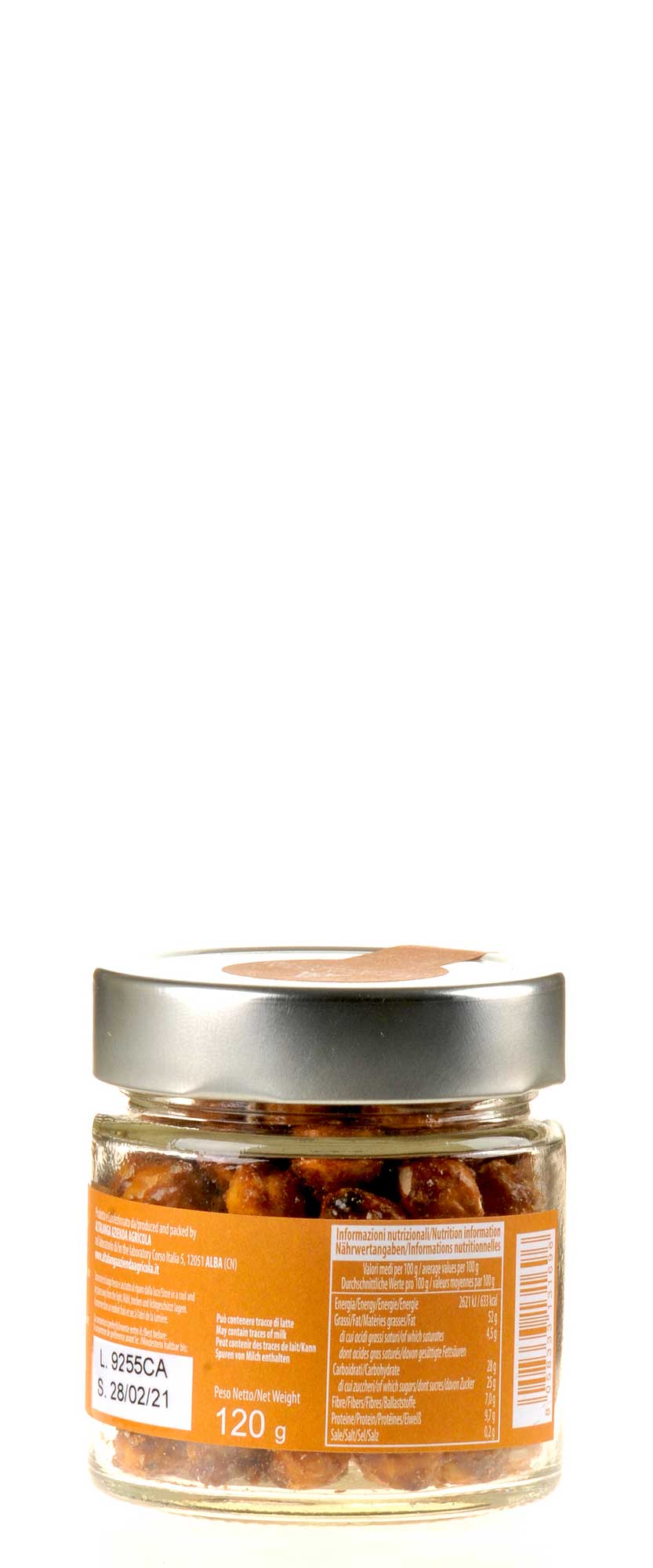 Altalanga azienda agricola Haselnüsse karamelisiert im Glas Bio 120g Rücketikette