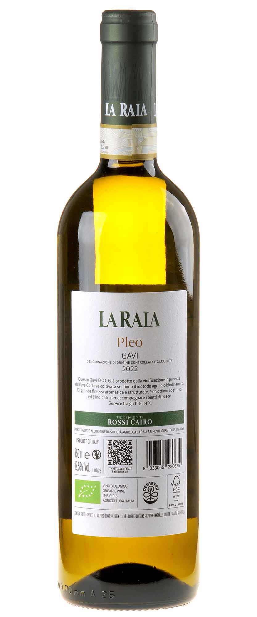 La Raia Gavi Bio 2022 Rücketikett