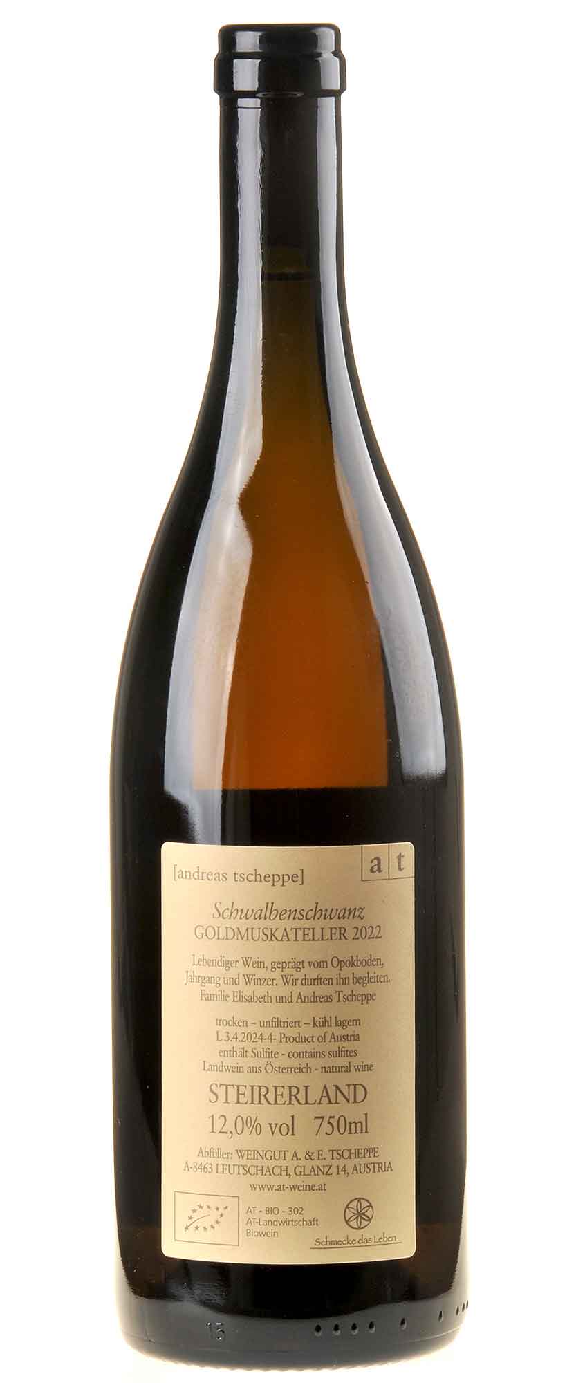 Bild Andreas Tscheppe Schwalbenschwanz Bio 2022 Rücketikett