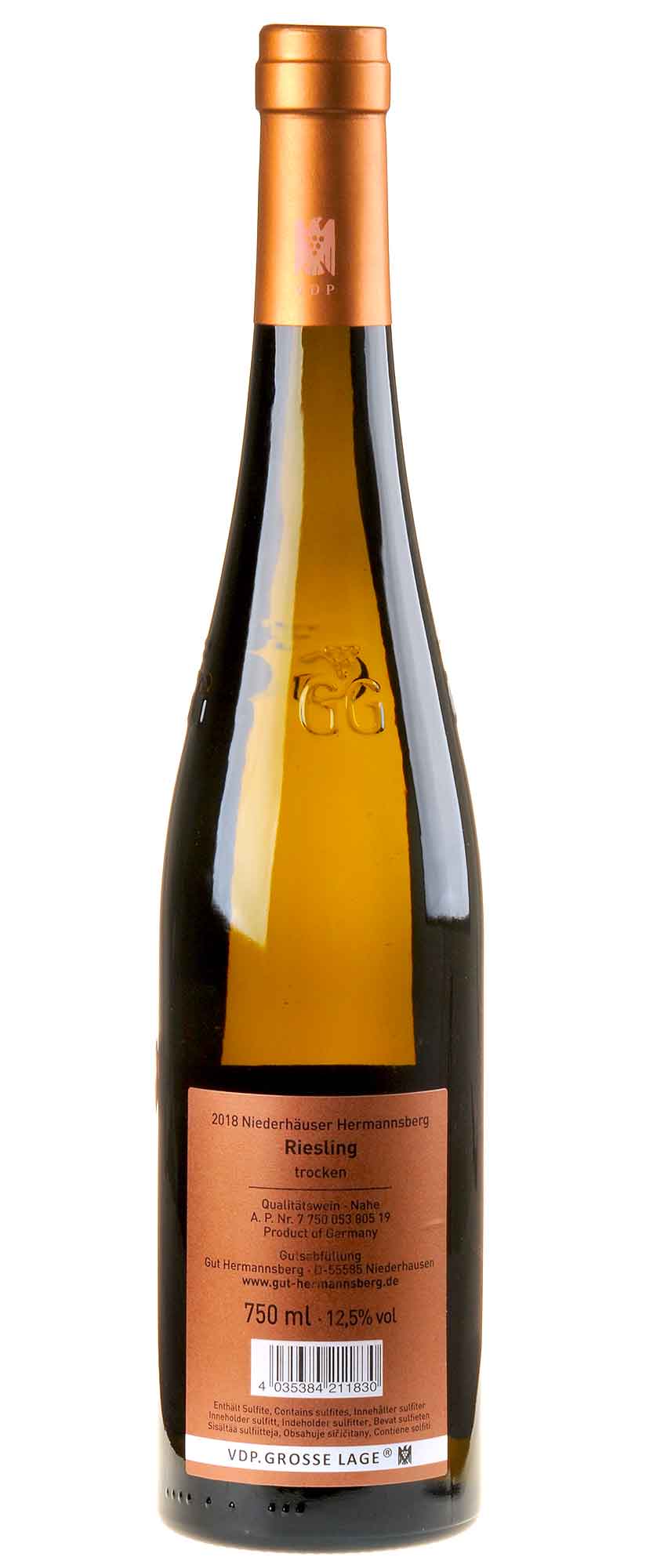 Gut Hermannsberg Riesling Hermannsberg GG Reserve 2018 Rücketikett