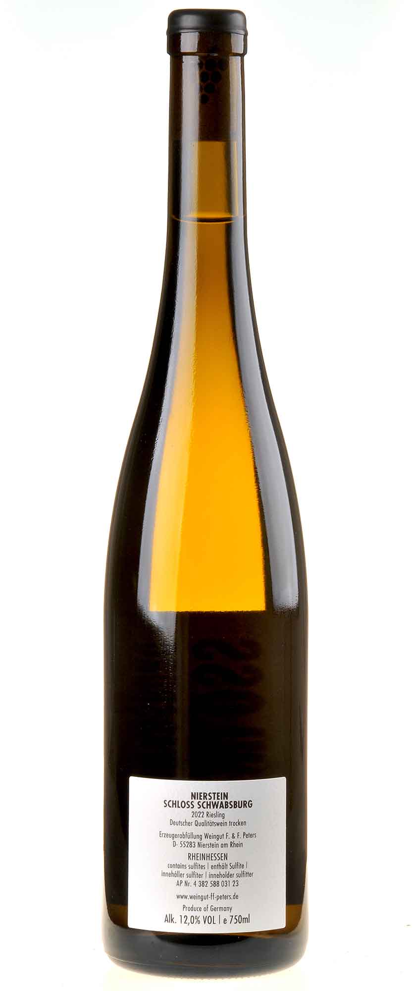 Felix Peters Riesling Schloss Schwabsburg 2022 Rücketikett