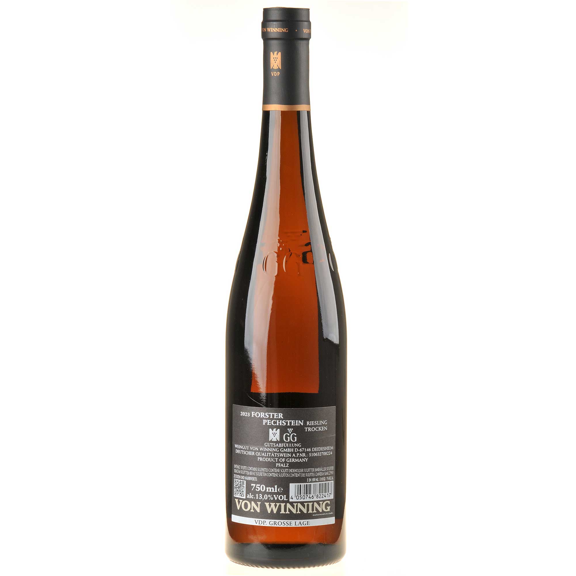Von Winning Riesling Pechstein Großes Gewächs 2023 Rücketikett