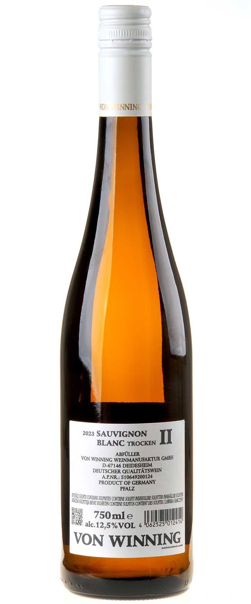 Von Winning Sauvignon Blanc II 2023 Rücketikett