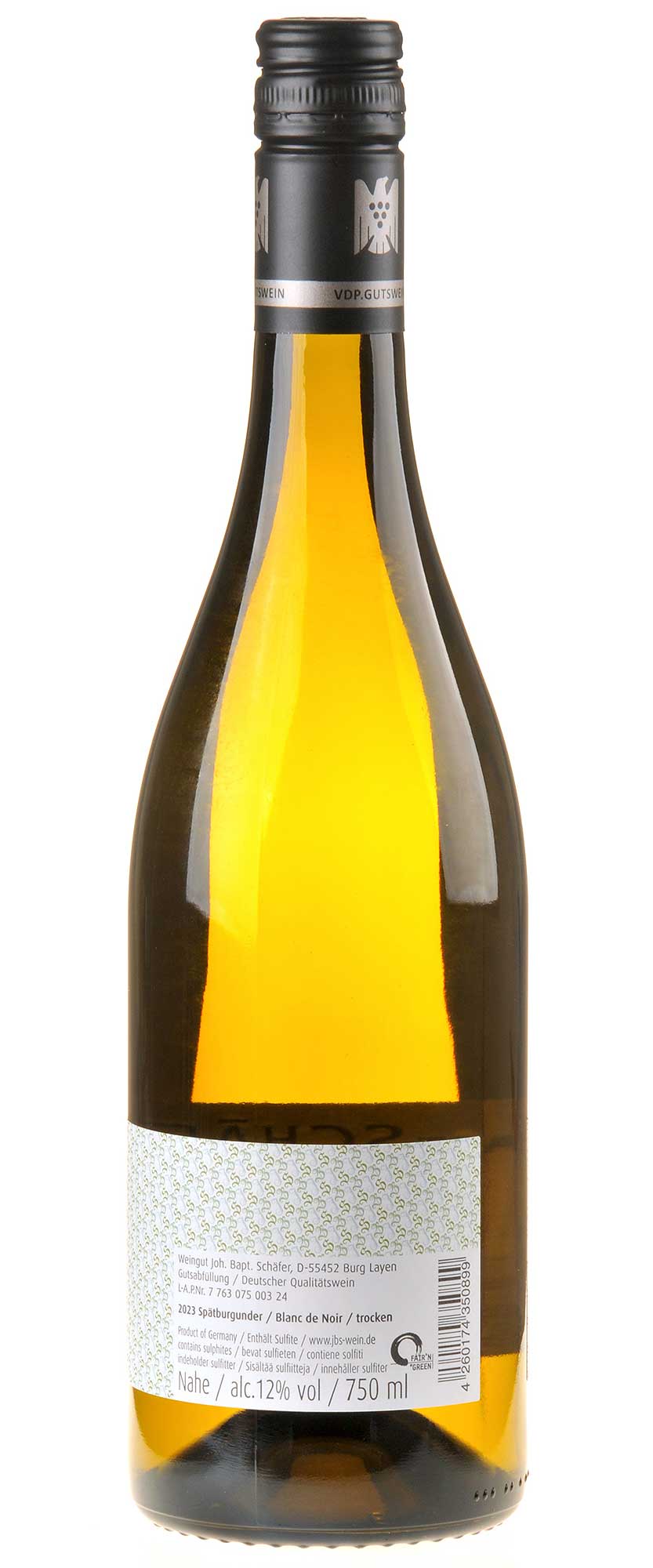 Joh. Bapt. Schäfer Blanc de Noir 2023 Rücketikett