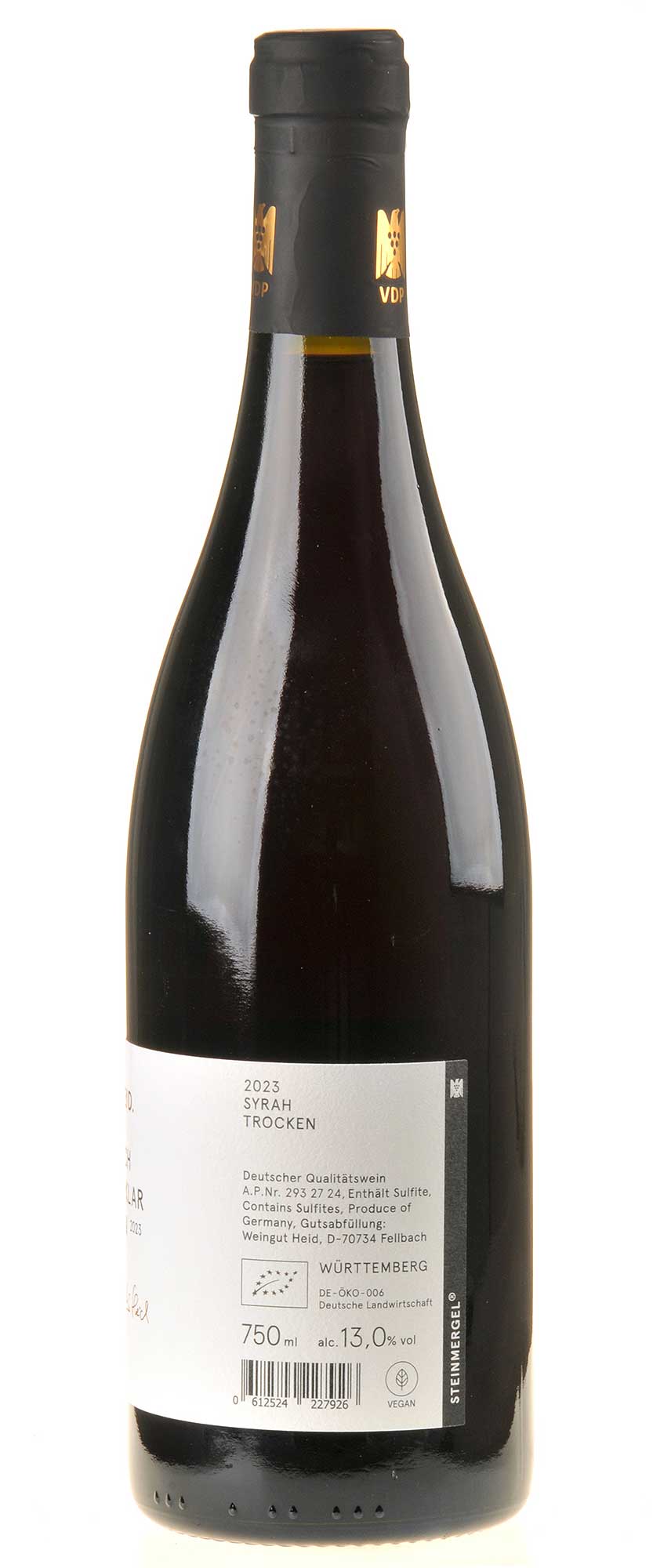 Weingut Heid Syrah Steinmergel Bio 2023 Rücketikett