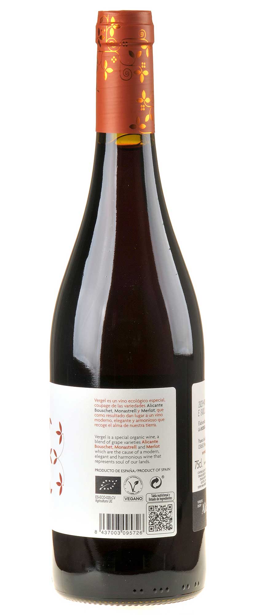 Bodegas Pinoso Vergel Red Bio 2023 Seitenetikett