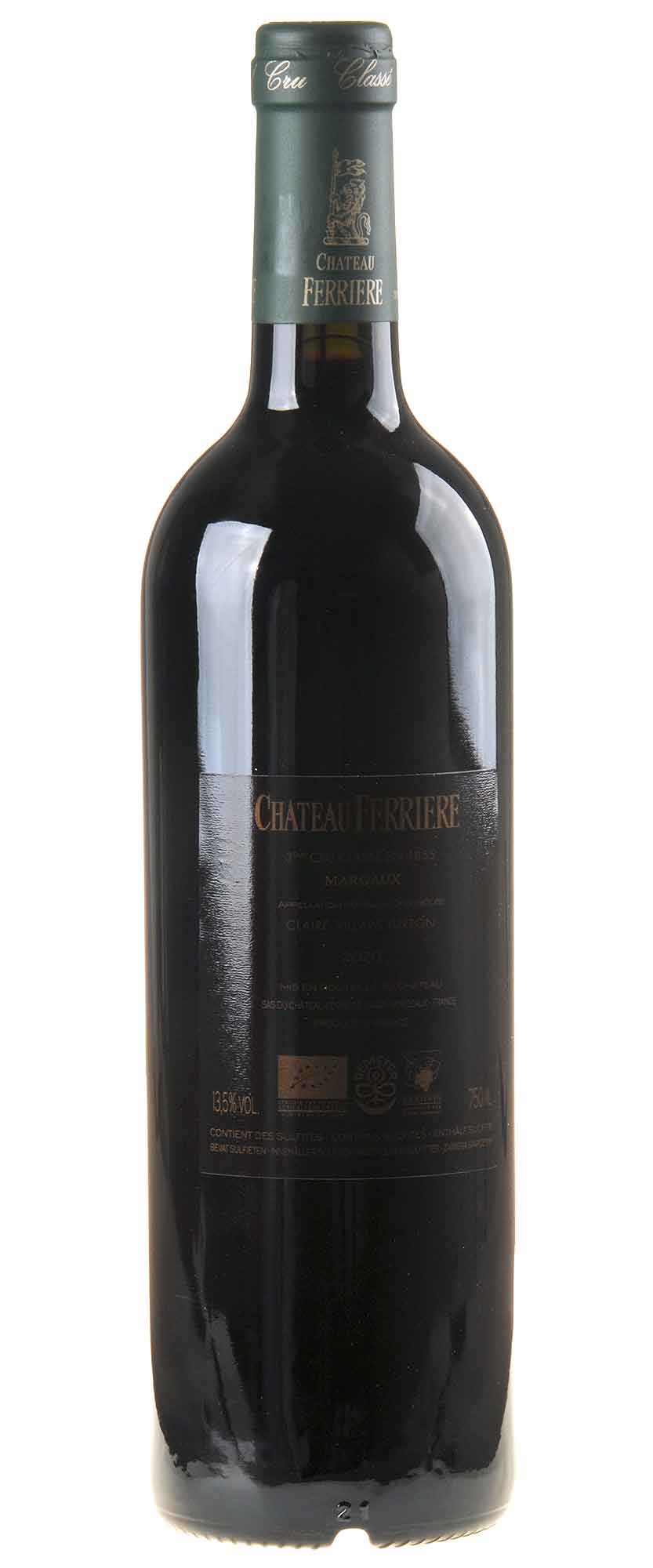 Château Ferrière Margaux 2020 Rücketikett