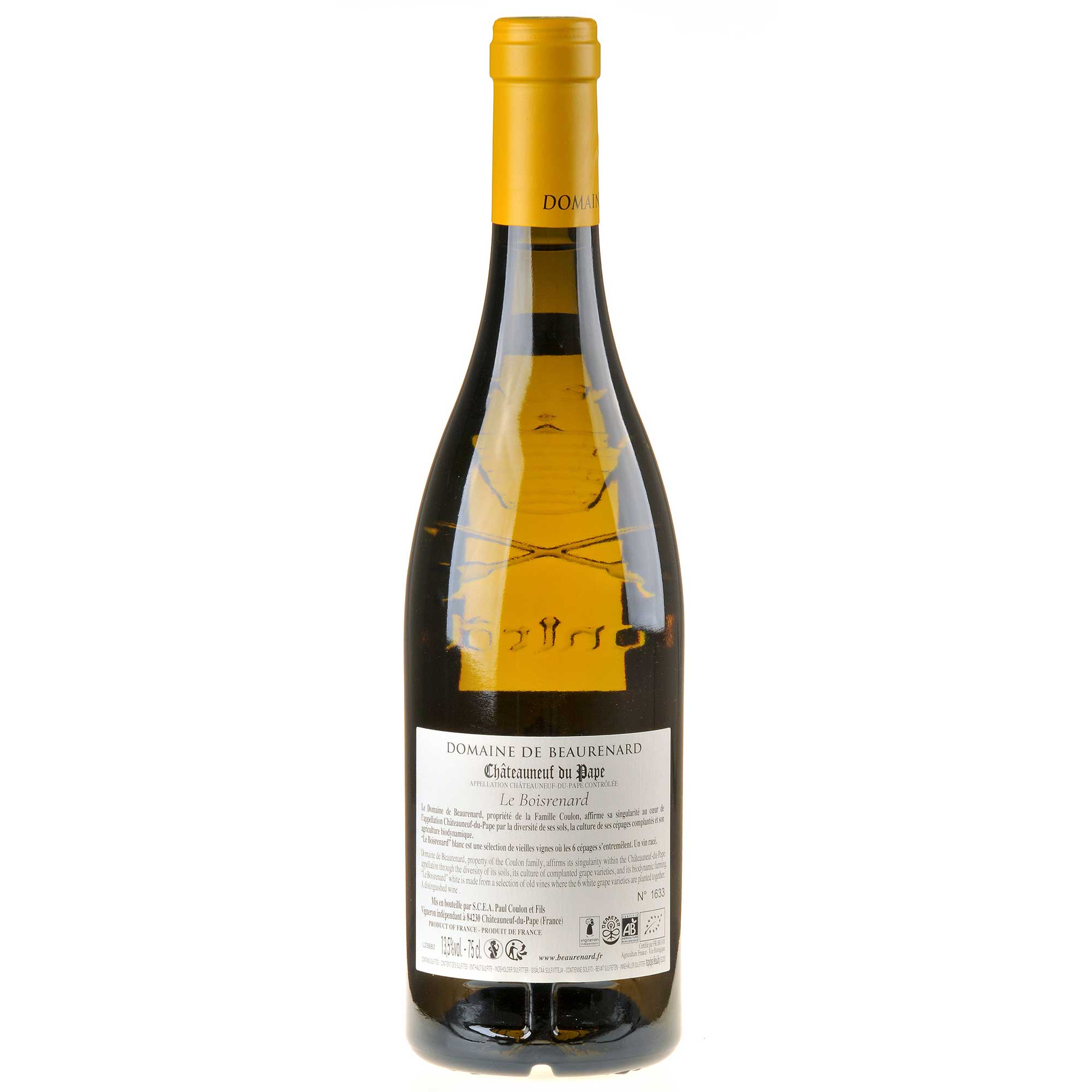 Domaine de Beaurenard Châteauneuf-du-Pape Boisrenard Blanc 2021 Ruecketikett