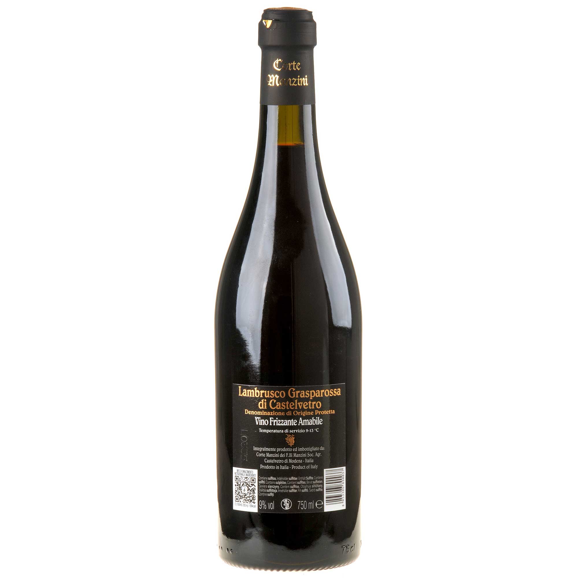 Corte Manzini Lambrusco Amabile Grasparossa Frizzante Rücketikett