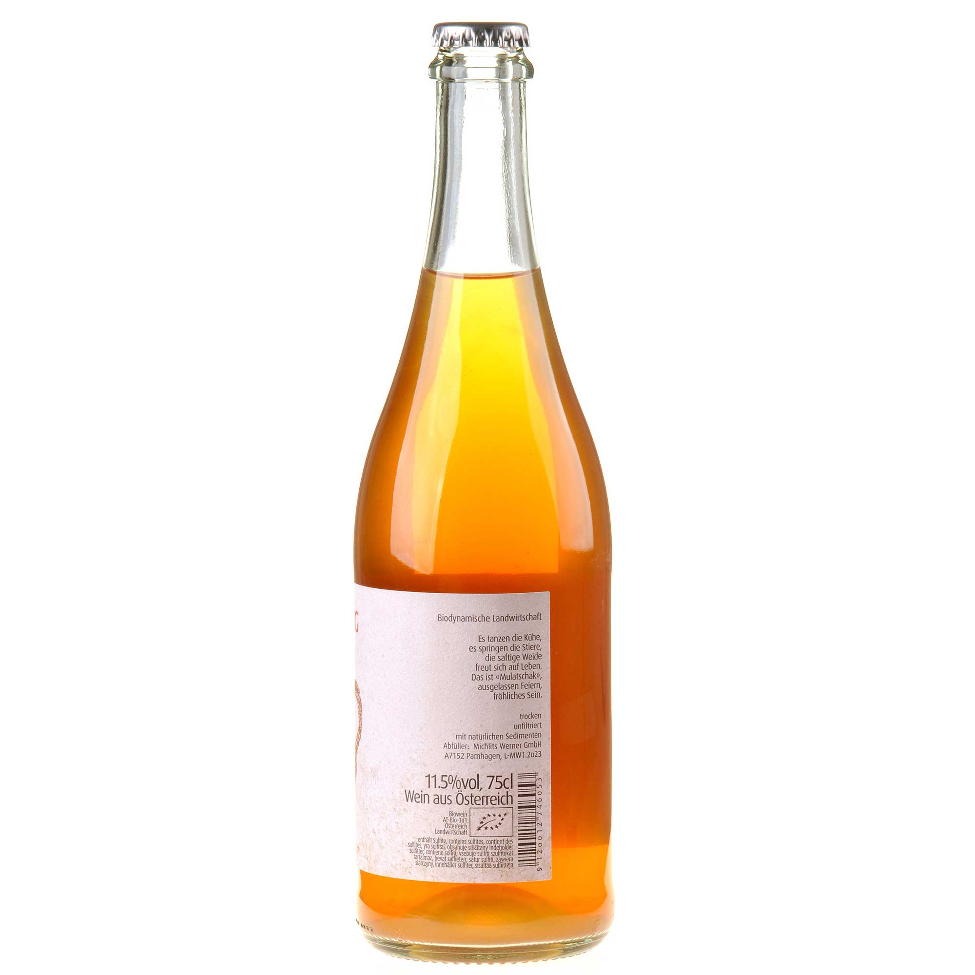 Meinklang Weißer Mulatschak Bio 2024 Rücketikett