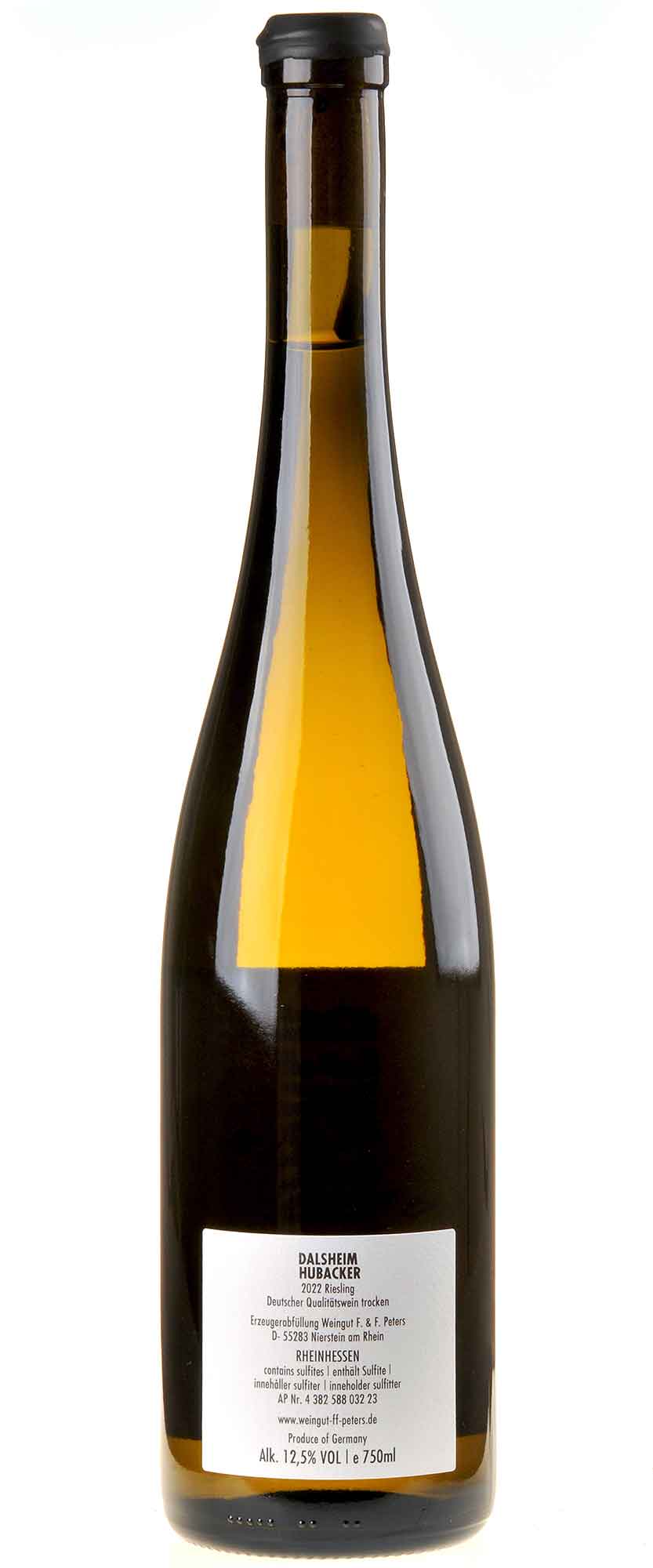 Felix Peters Riesling Hubacker 2022 Rücketikett