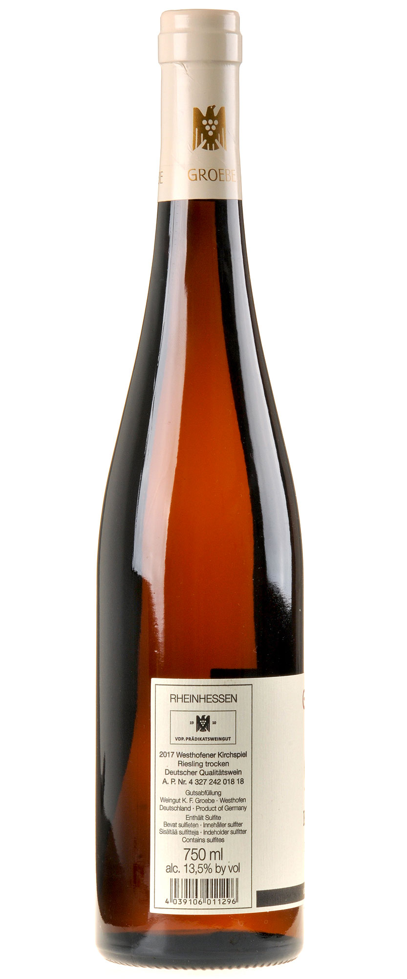 Groebe Riesling Kirchspiel GG 2017 Rücketikette