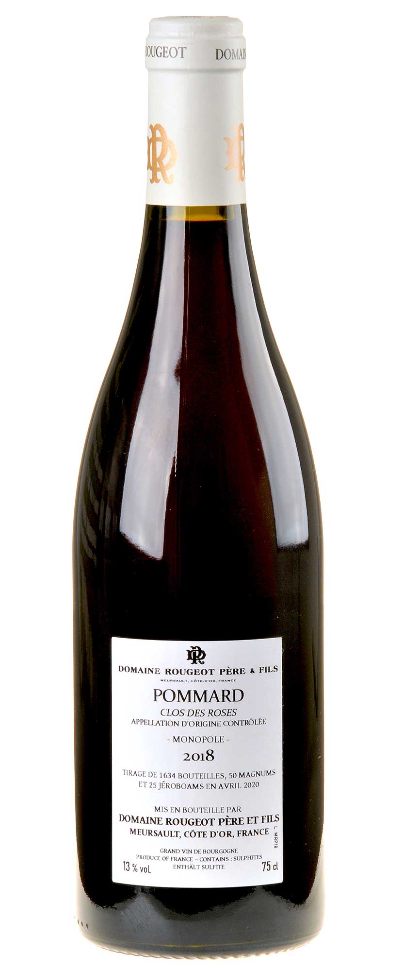 Rougeot Père & Fils Pommard Clos des Roses Monopole 2018 Rücketikette