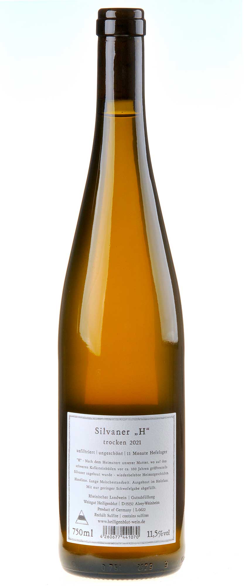 Weingut Heiligenblut Silvaner H 2021 Rücketikett