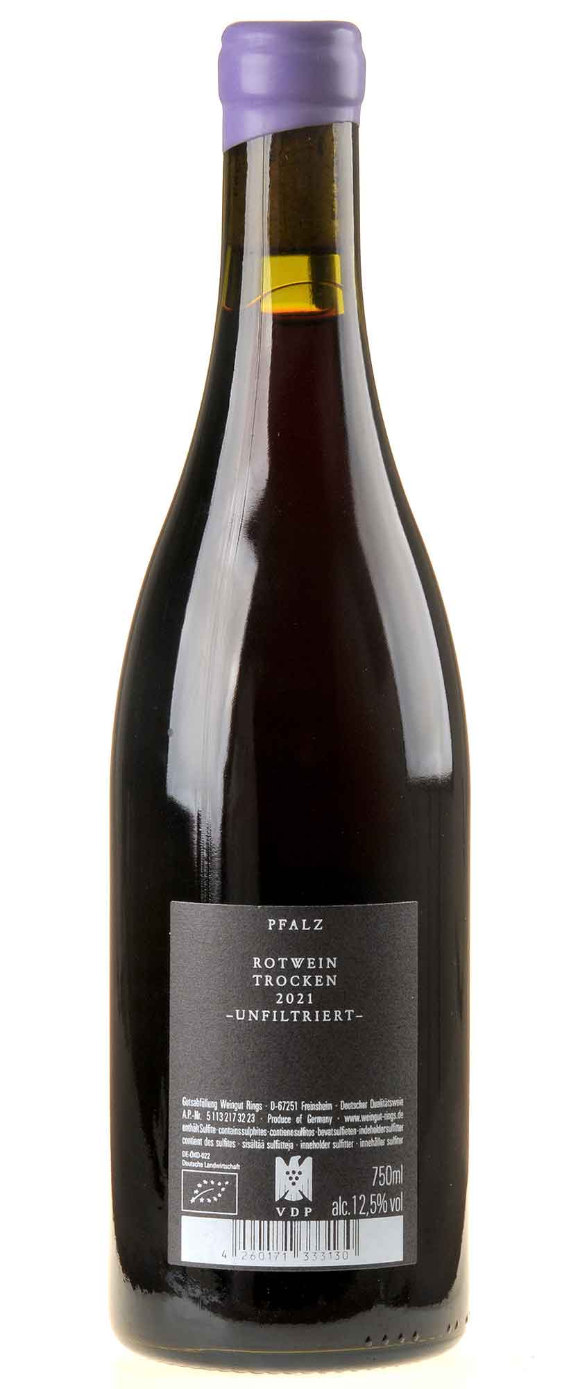 Weingut Rings Portugieser Sand & Kiesel Bio 2021 Rücketikett