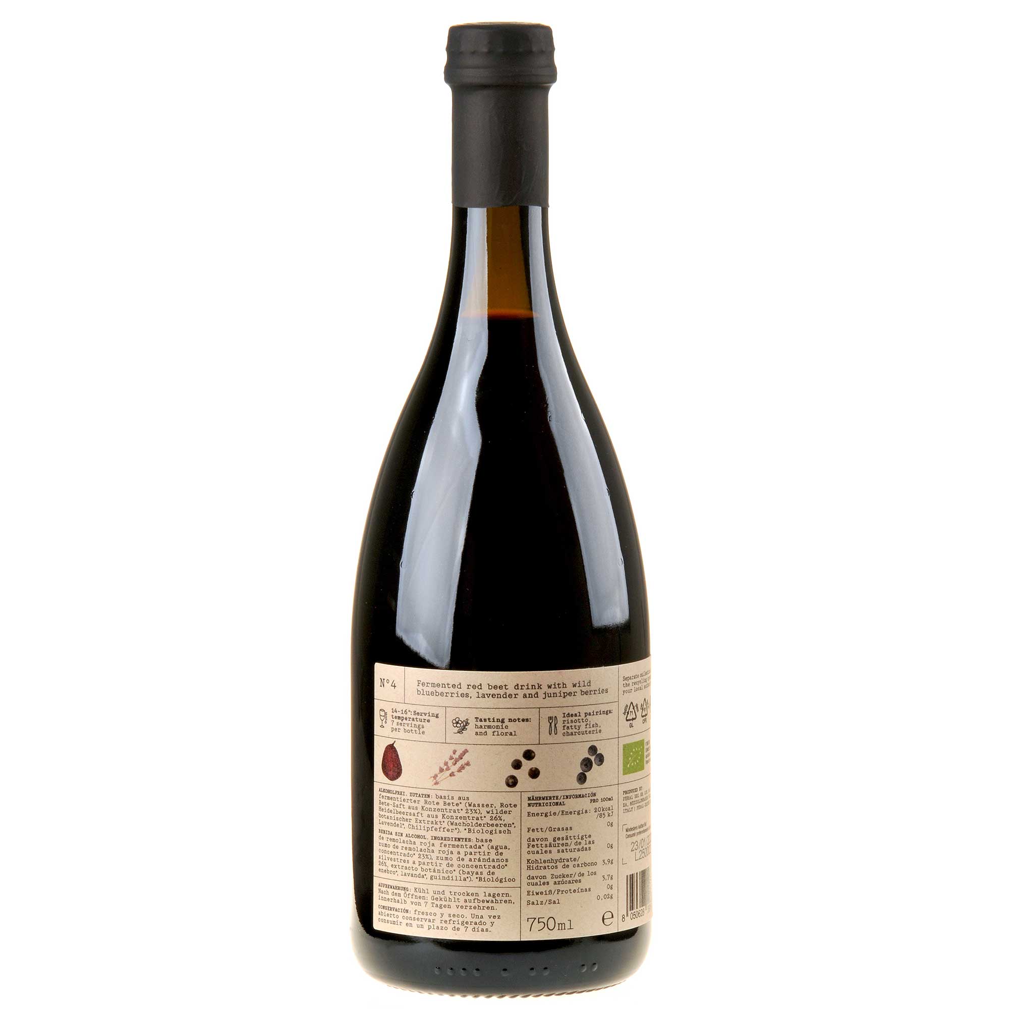 Feral Drinks Feral Nr. 4 Red: Red Beet Lavender, Juniper Seitenetikett