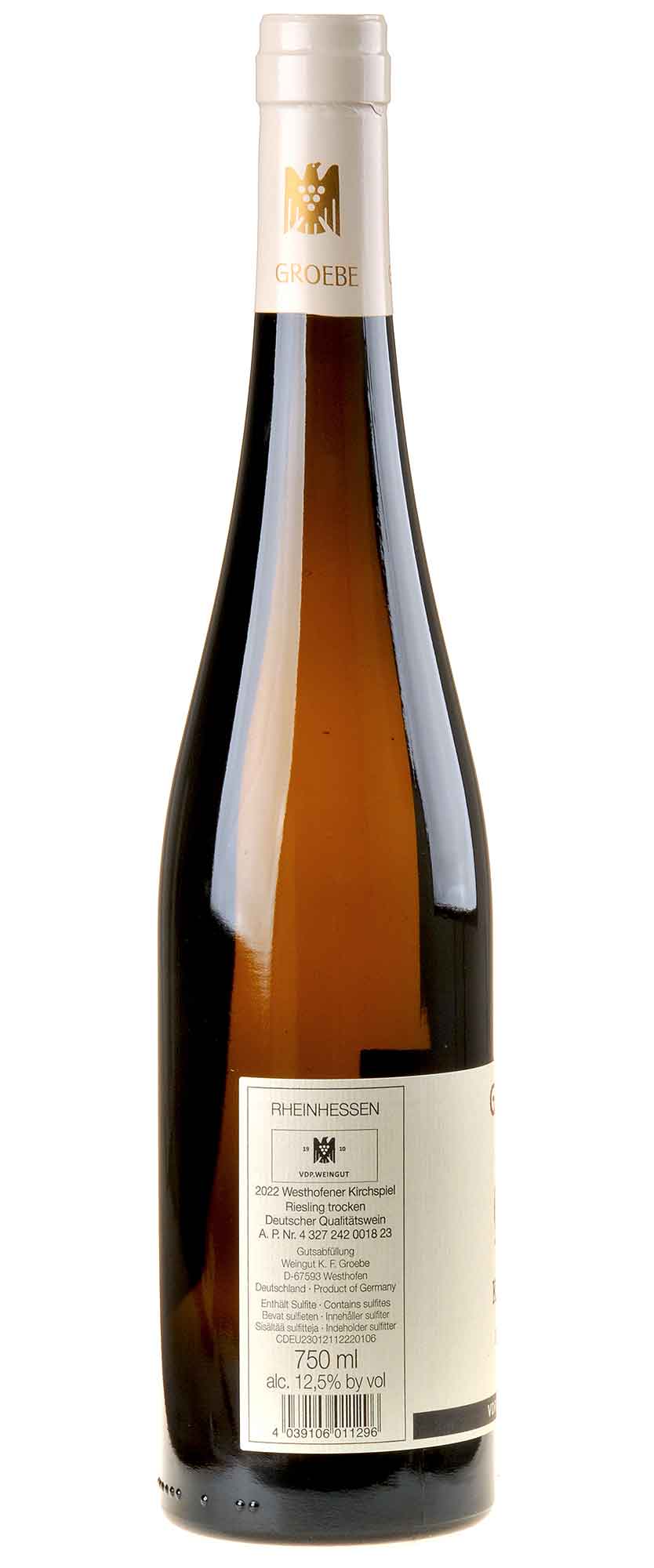 K.F. Groebe Riesling Kirchspiel GG 2022 Rücketikett