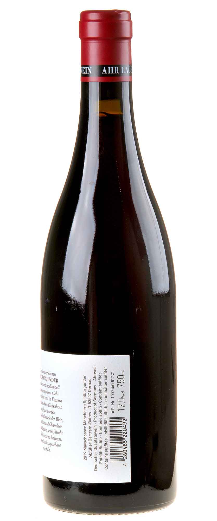 Bertram - Baltes Spätburgunder Mayschosser Mönchberg 2019 Rücketikett