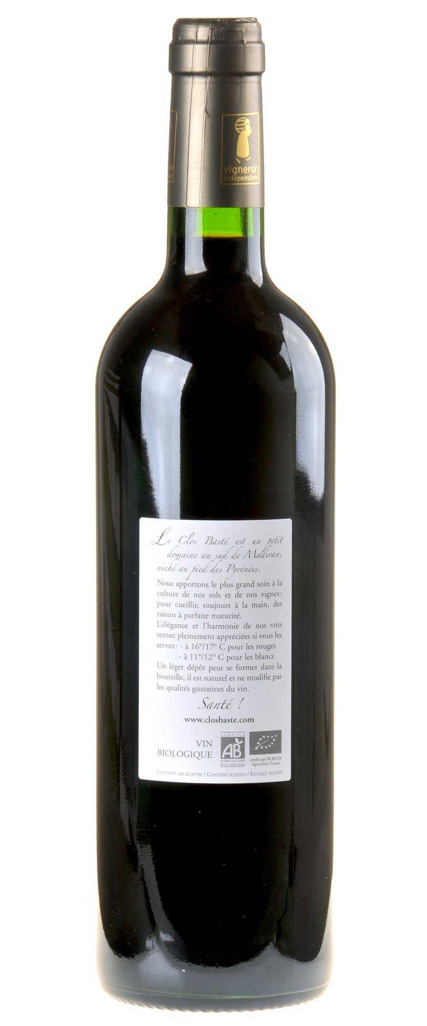 Domaine Clos Basté Madiran "Clos Basté" Bio 2017 Rücketikette