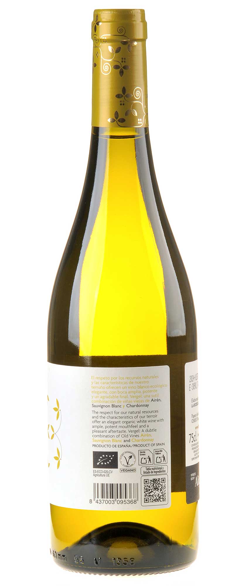 Bodegas Pinoso Vergel White Bio 2024 Seitenetikett