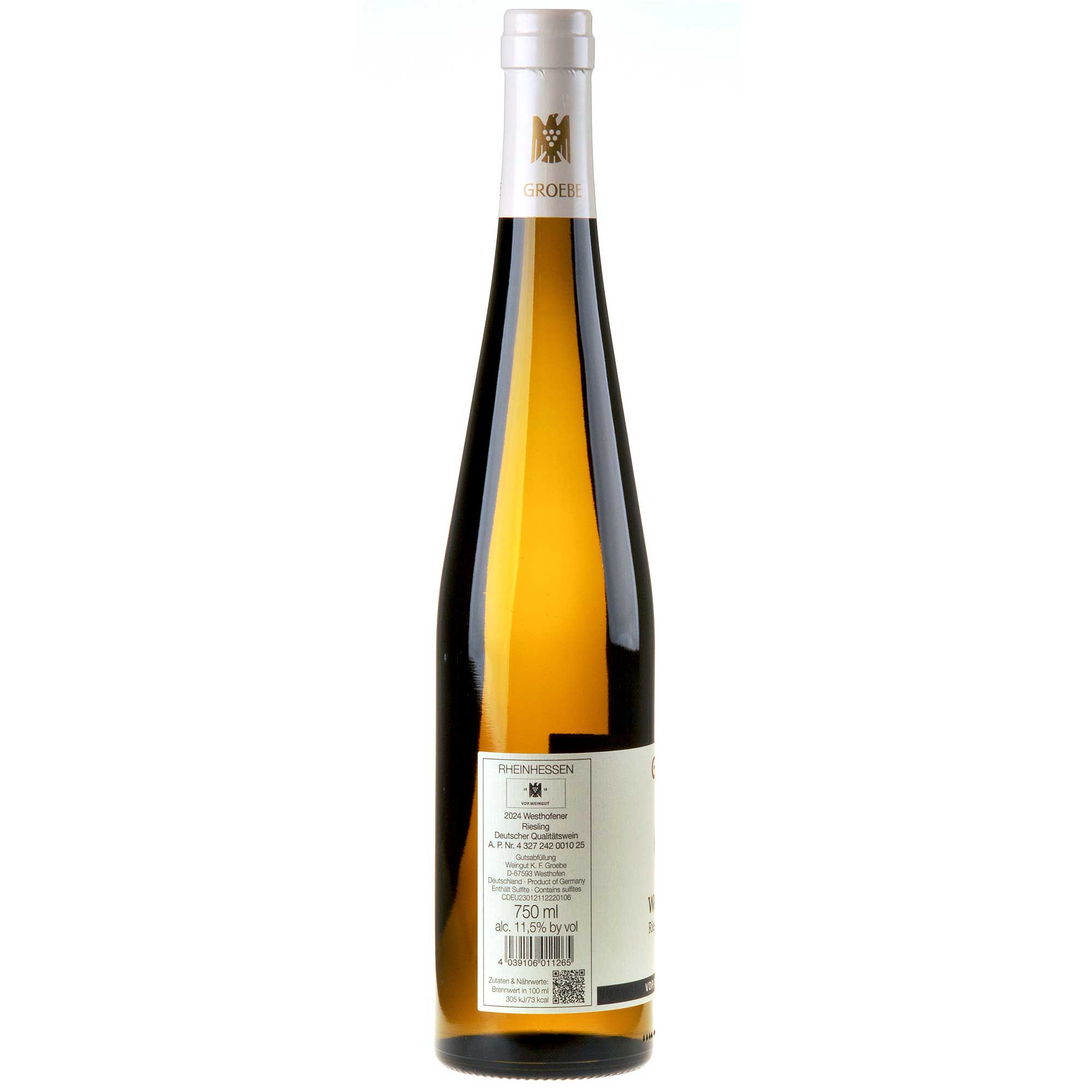 K.F. Groebe Riesling Westhofener Alte Reben Aus Ersten Lagen 2024 Ruecketikett