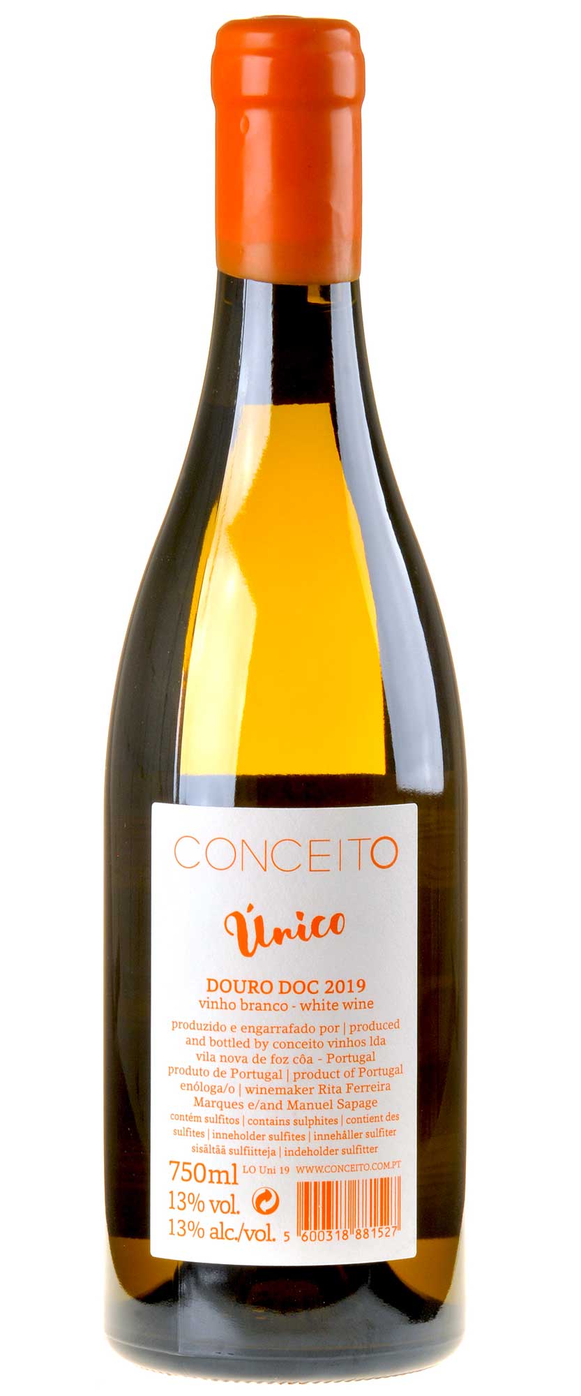 Conceito Vinhos Unico White 2019 Rücketikette