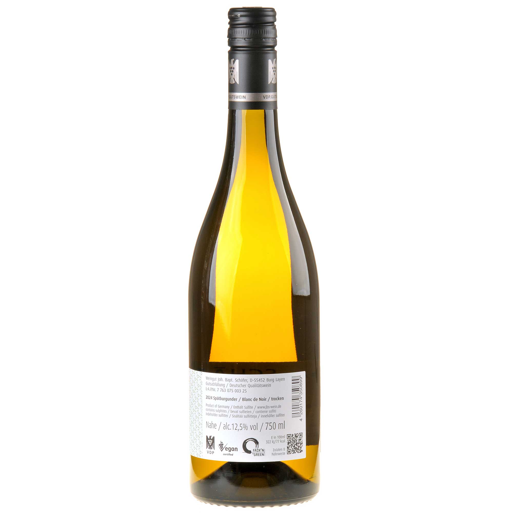 Joh. Bapt. Schäfer Blanc de Noir 2024 Rücketikett