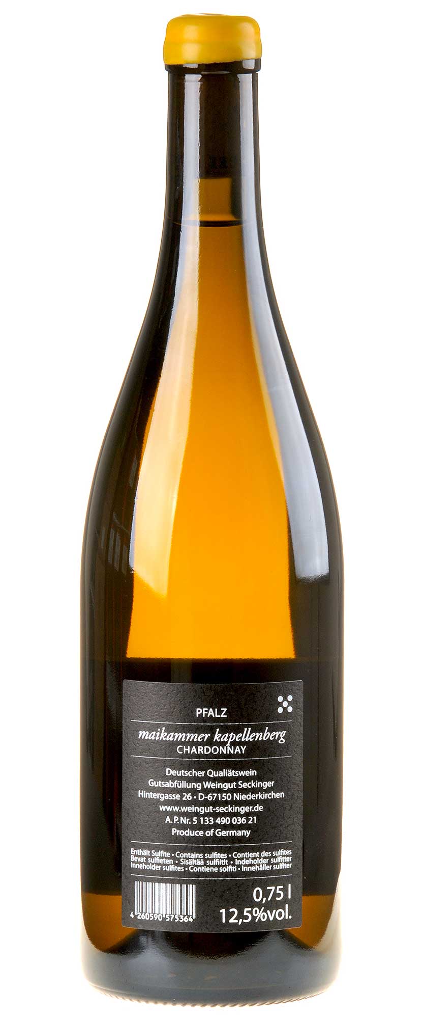Seckinger Chardonnay Maikammer Kapellenberg 2020 Rücketikett