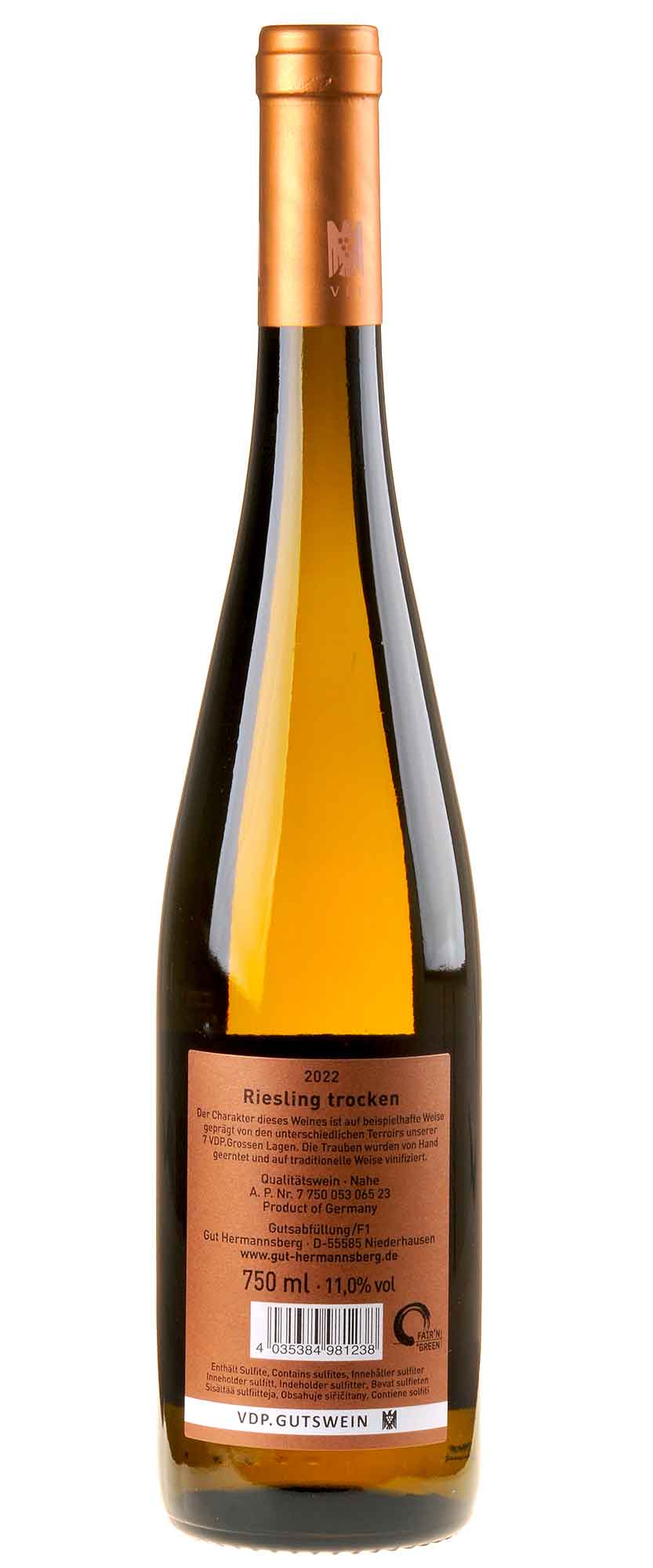 Gut Hermannsberg Riesling 7 Terroirs 2022 Rücketikett