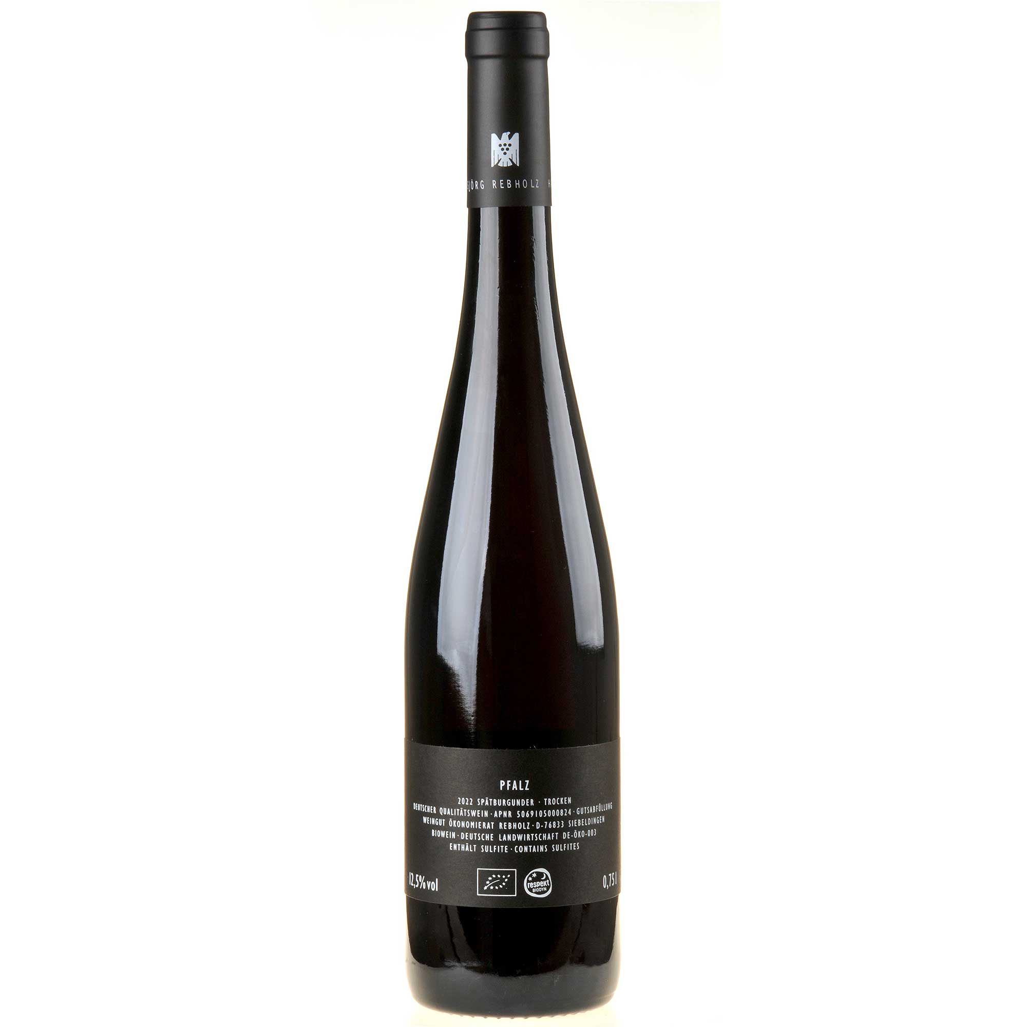 Weingut Ökonomierat Rebholz Spätburgunder R Bio 2022 Rücketikett