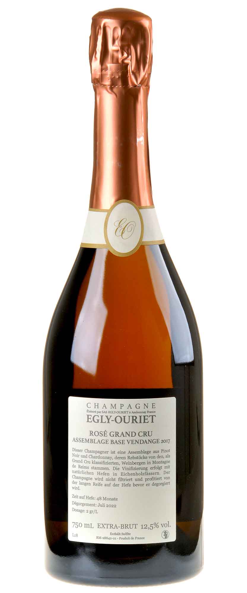 Egly-Ouriet Champagne Grand Cru Rosé Extra Brut Rücketikett