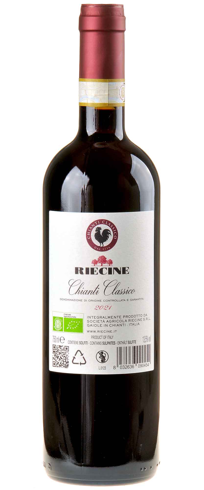 Riecine Chianti Classico Bio 2021 Rücketikett