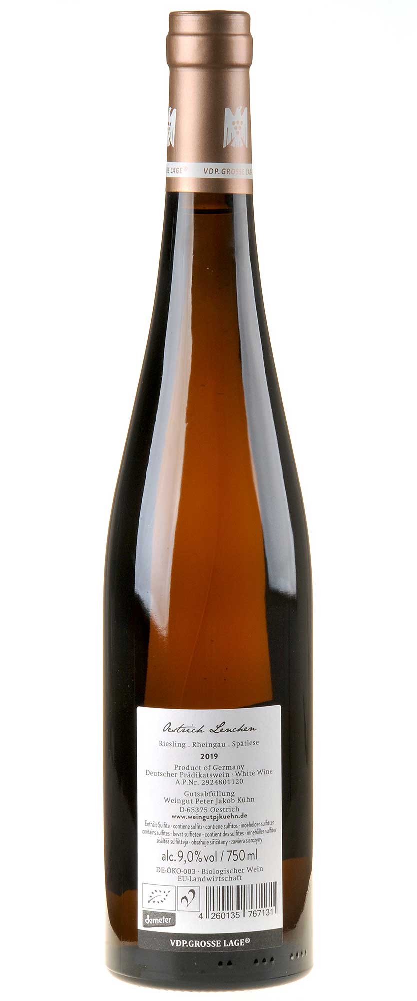 Weingut P.J.Kühn Riesling Lenchen Spätlese Bio 2019 Rücketikett