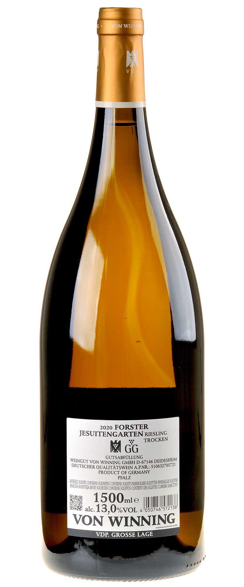 Von Winning Riesling Jesuitengarten GG 2020 Magnum Rücketikett