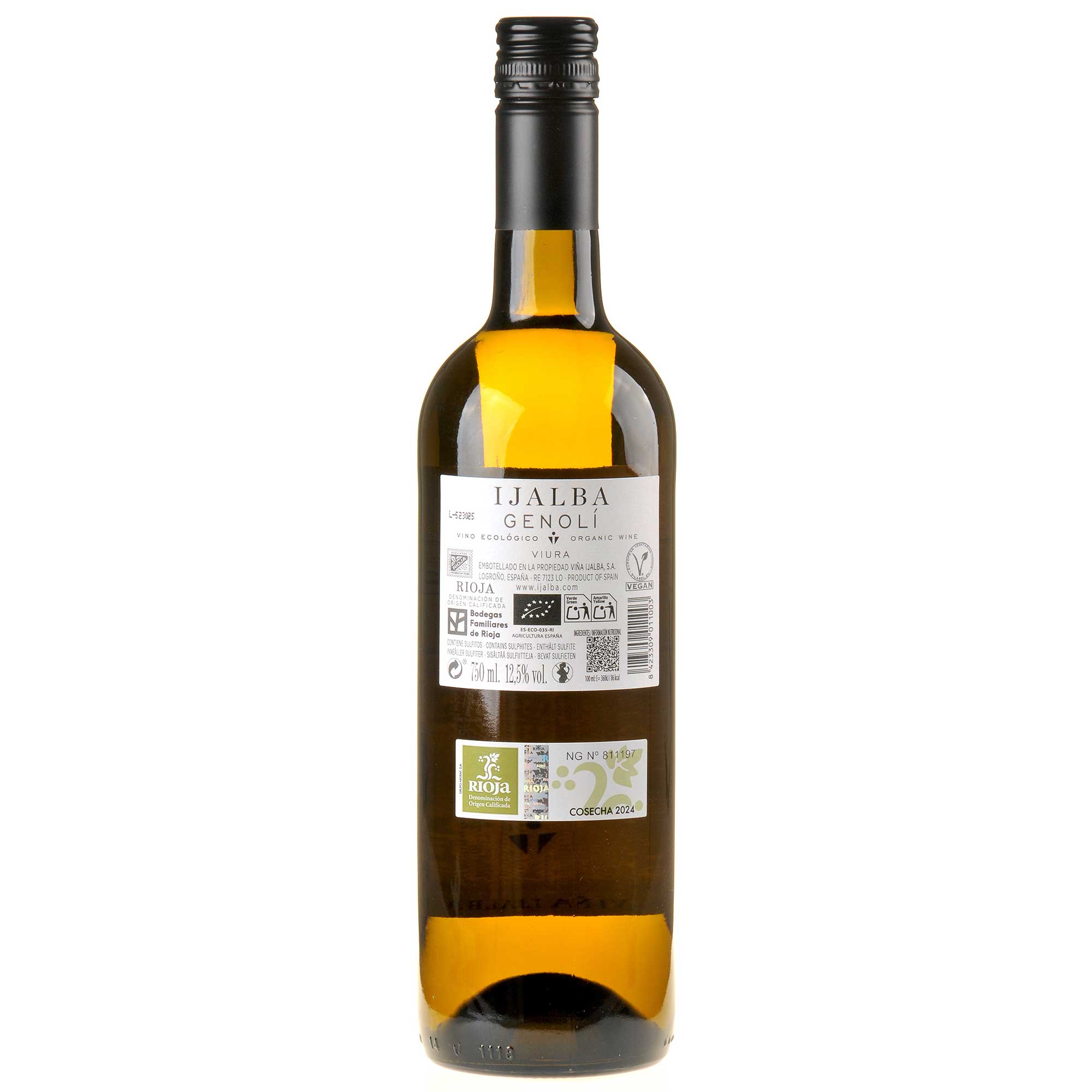 Bodega Viña Ijalba Genolí Viura Bio 2024 Rücketikett
