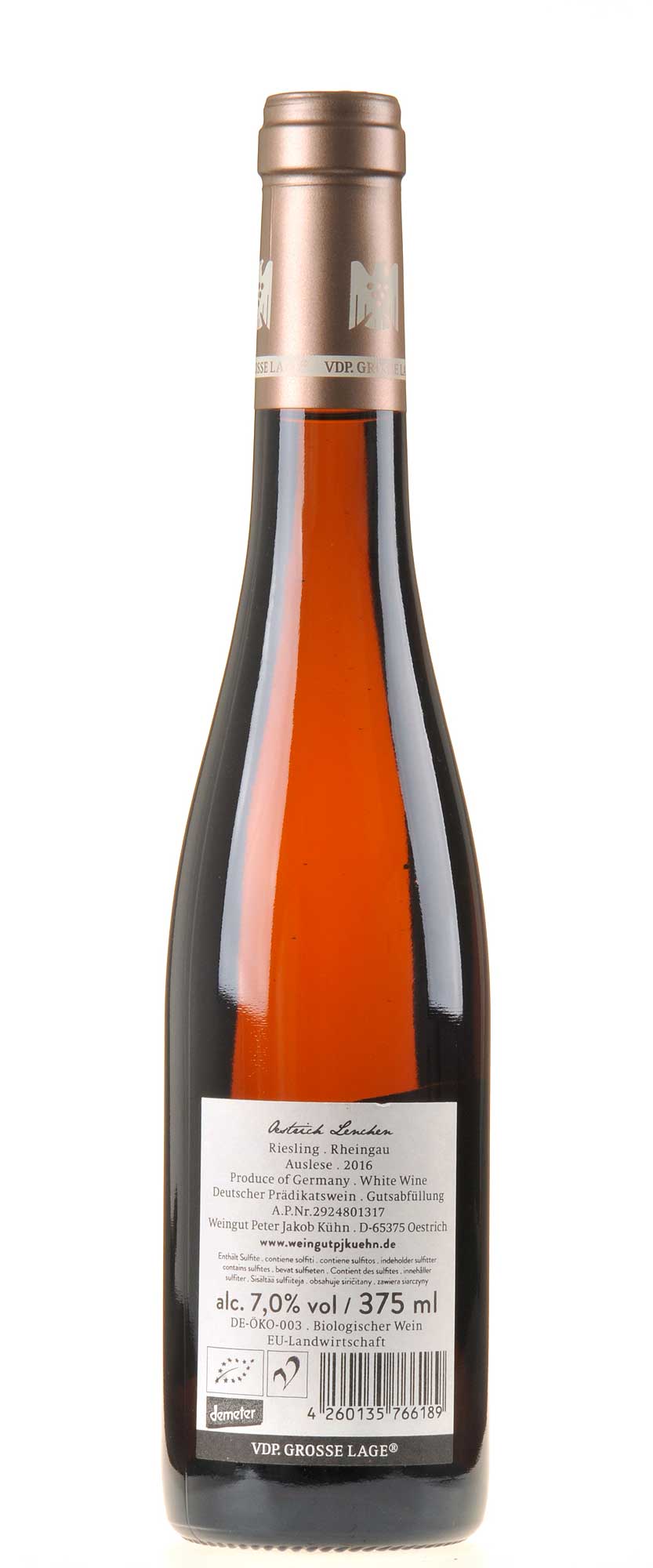 Peter Jakob Kühn Riesling Lenchen Auslese 0,375l 2016 Rücketikette