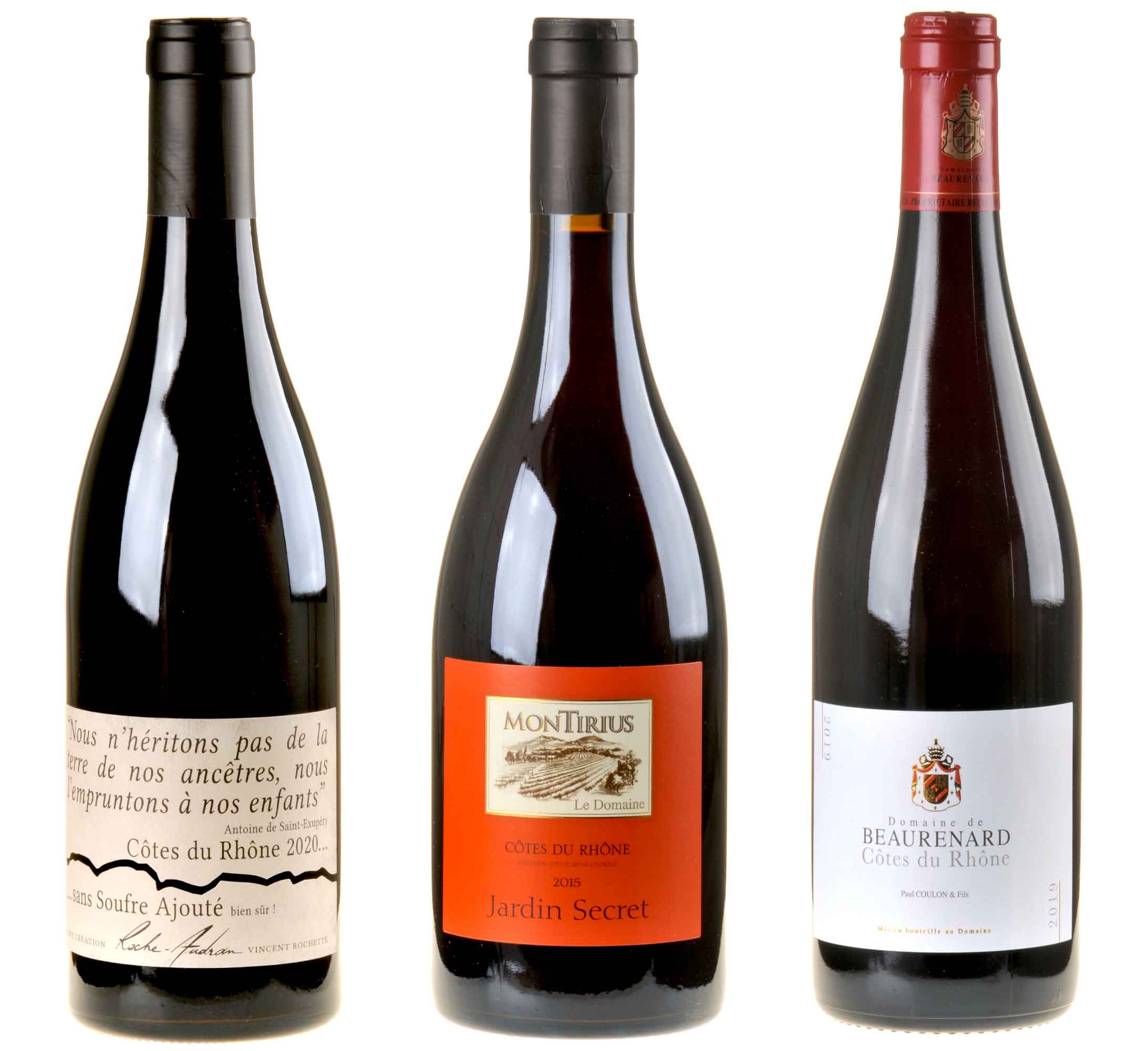 3er-Weinpaket Sonne & Mistral zum vinocentral-Livestream 3 Gläser: Côtes du Rhône biodynamisch