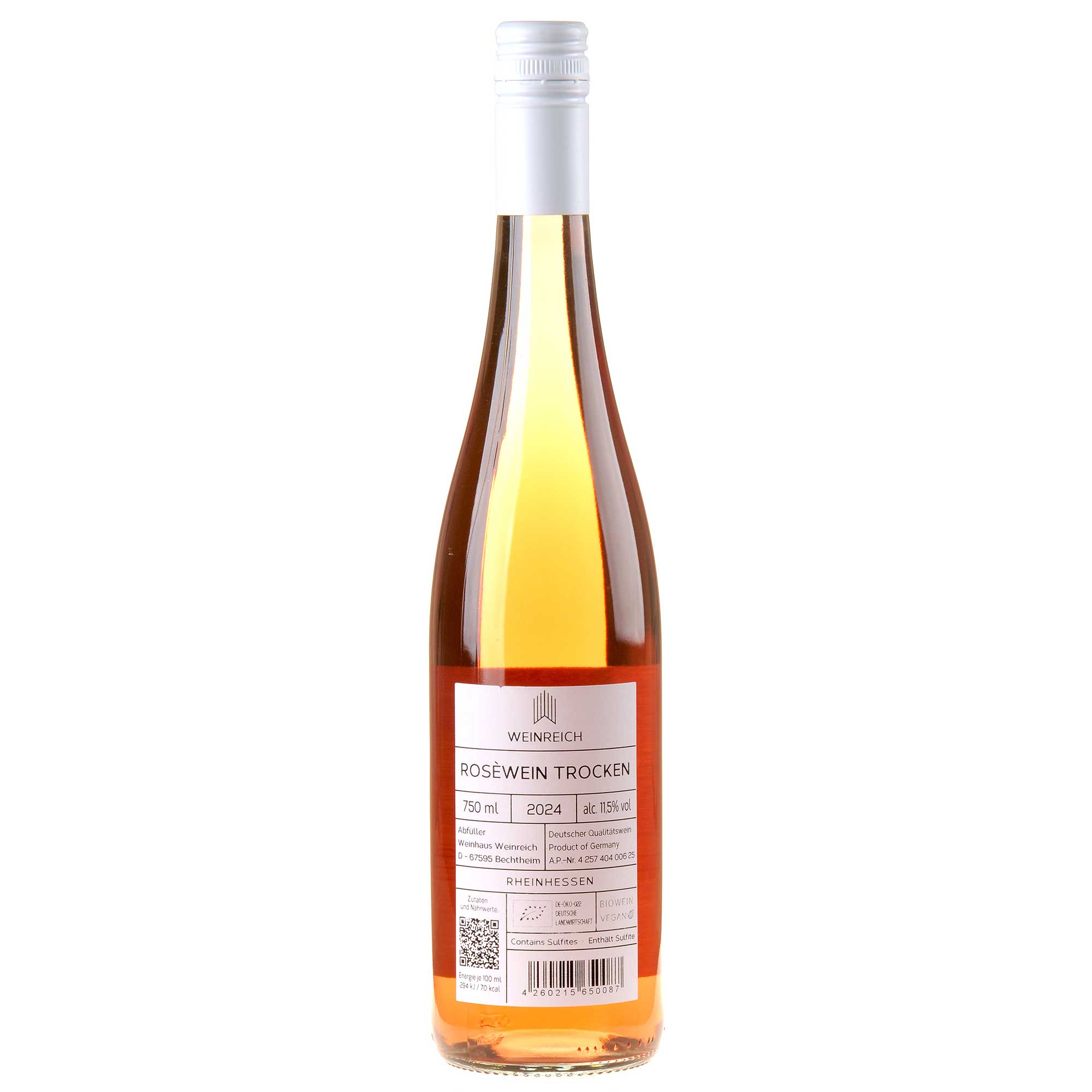 Weinreich Rosé Bio 2024 Rücketikett
