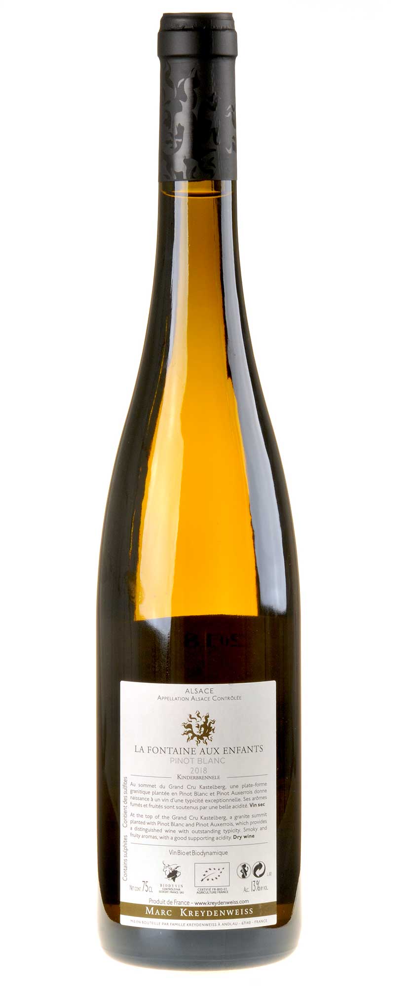 Marc Kreydenweiss La Fontaine aux Enfants Bio 2018 Rücketikette