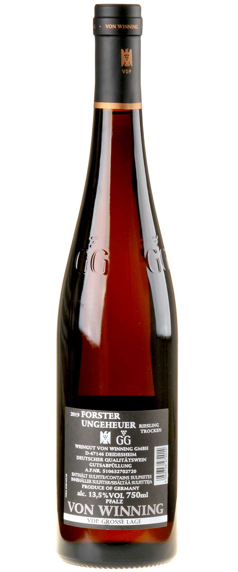 Von Winning Riesling Forster Ungeheuer Großes Gewächs 2019 Rücketikett