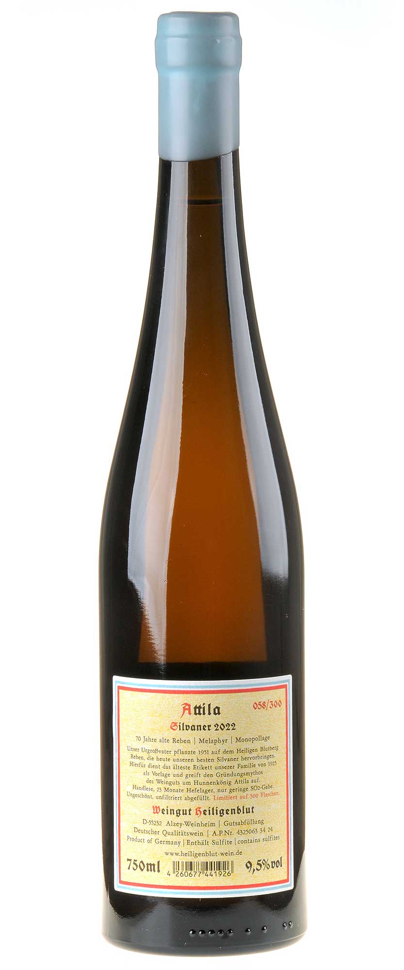 Weingut Heiligenblut Silvaner Attila 2022 Rücketikett