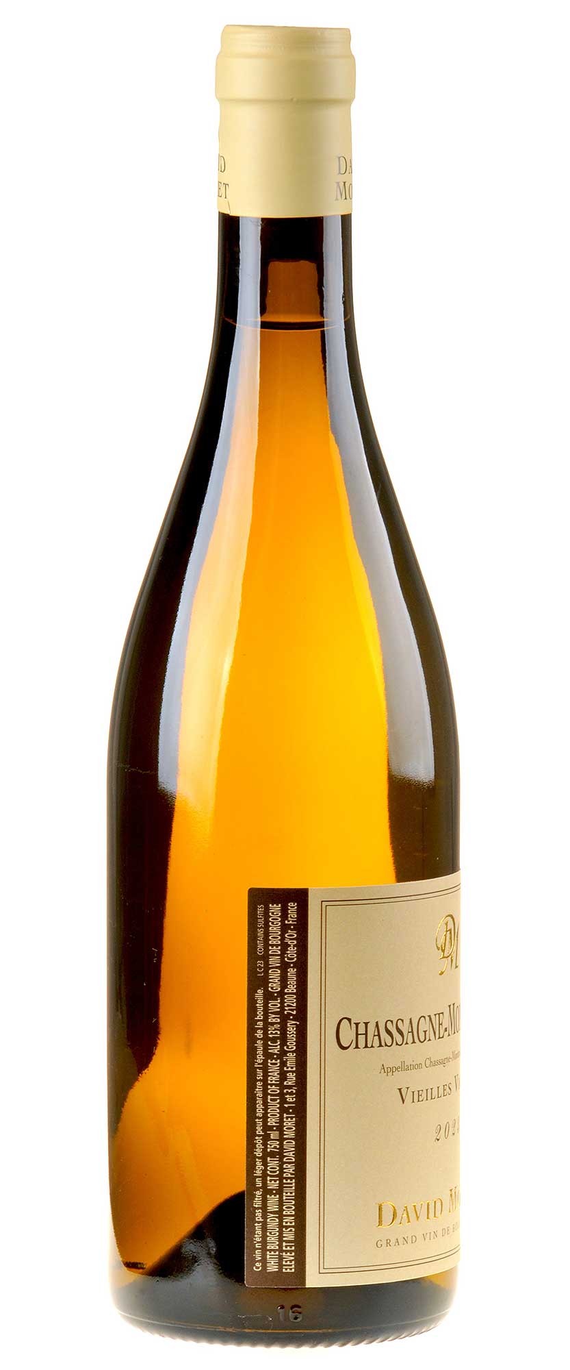 David Moret Chassagne Montrachet Vieilles Vignes 2023 Rücketikett