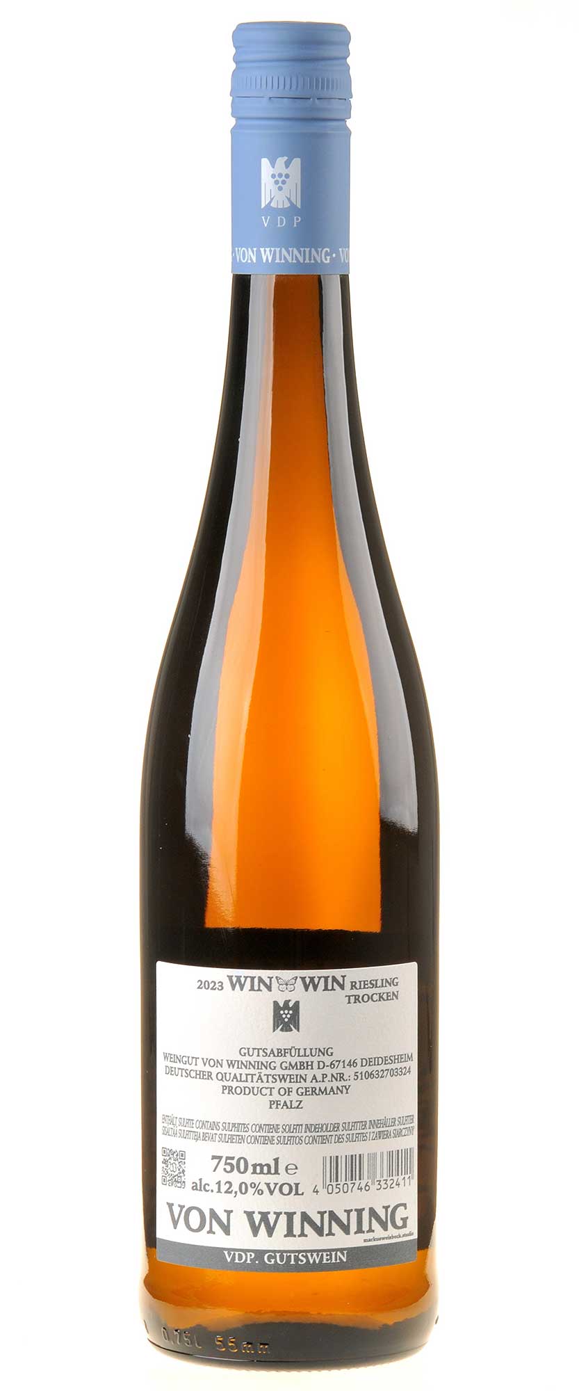 Von Winning Riesling Win Win 2023 Rücketikett