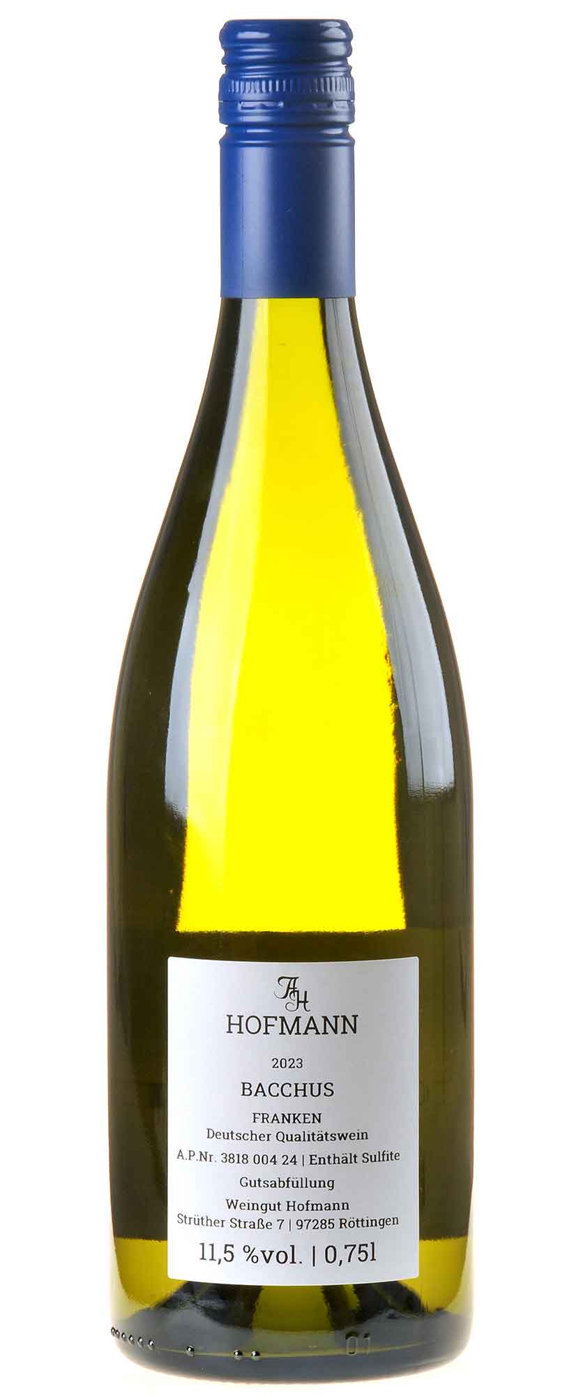 Weingut Familie Hofmann Bacchus 2023 Rücketikett