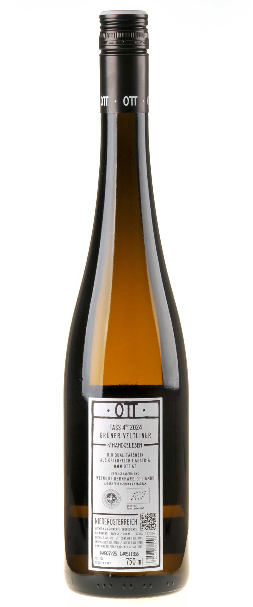 Bernhard Ott Grüner Veltliner Fass 4 Bio 2024 Rücketikett